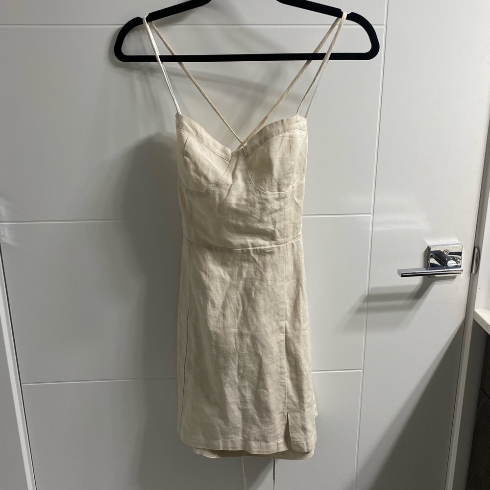 Beige corset back summer dress from Oak & Fort